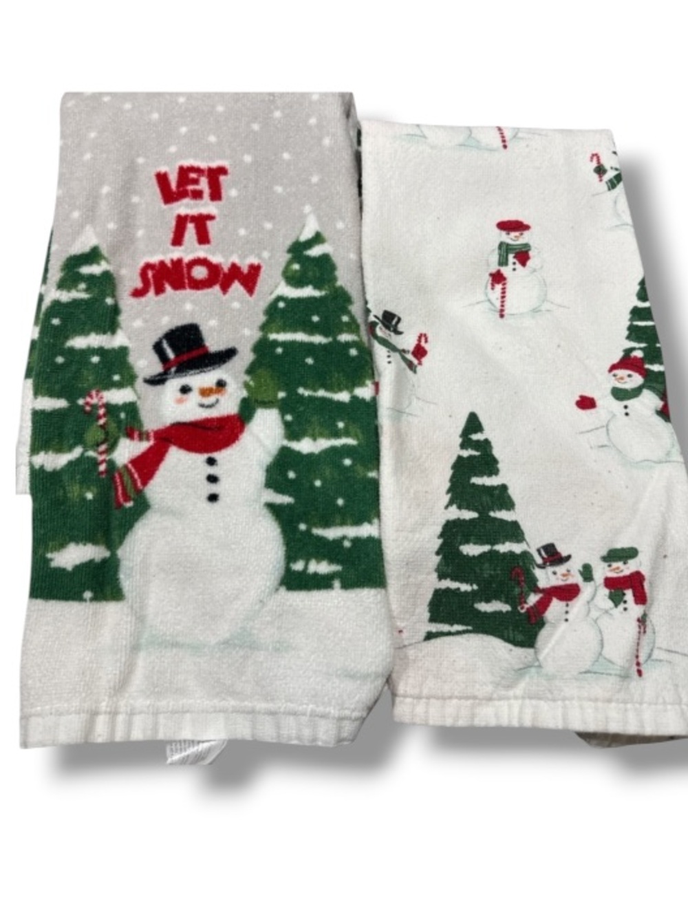 St. Nicholas Square Frosty the Snowman Let it Snow Christmas Kitchen Hand Towels